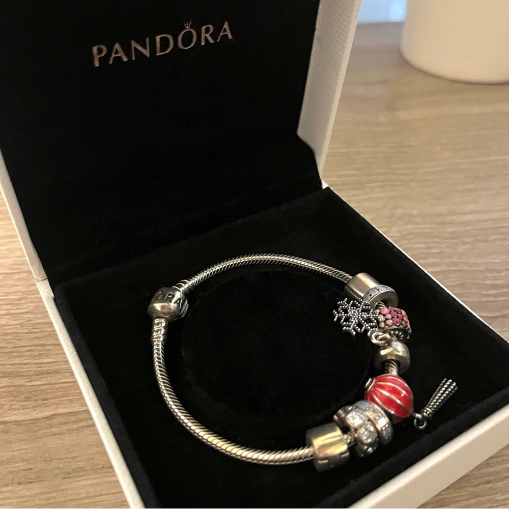 Pandora Bracelet with Charms 100% Authentic